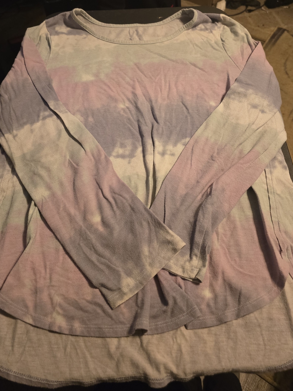 SO Women's Pastel Pink & Lavender Tie-Dye Long Sleeve Top